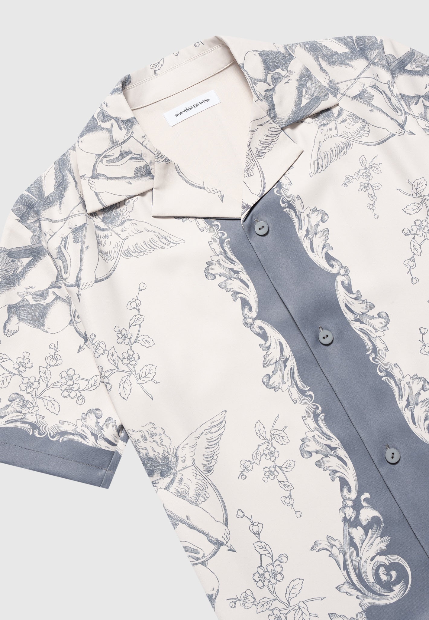 Signature Baroque Resort Shirt - Cream/Grey