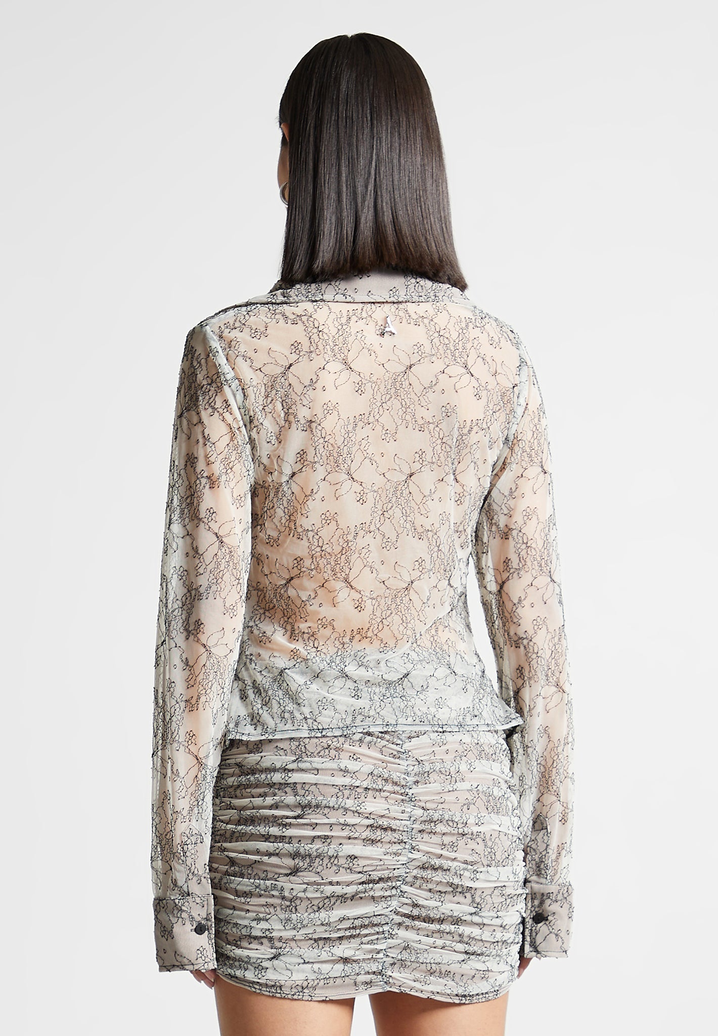 Lace Mesh Contour Shirt - Off White