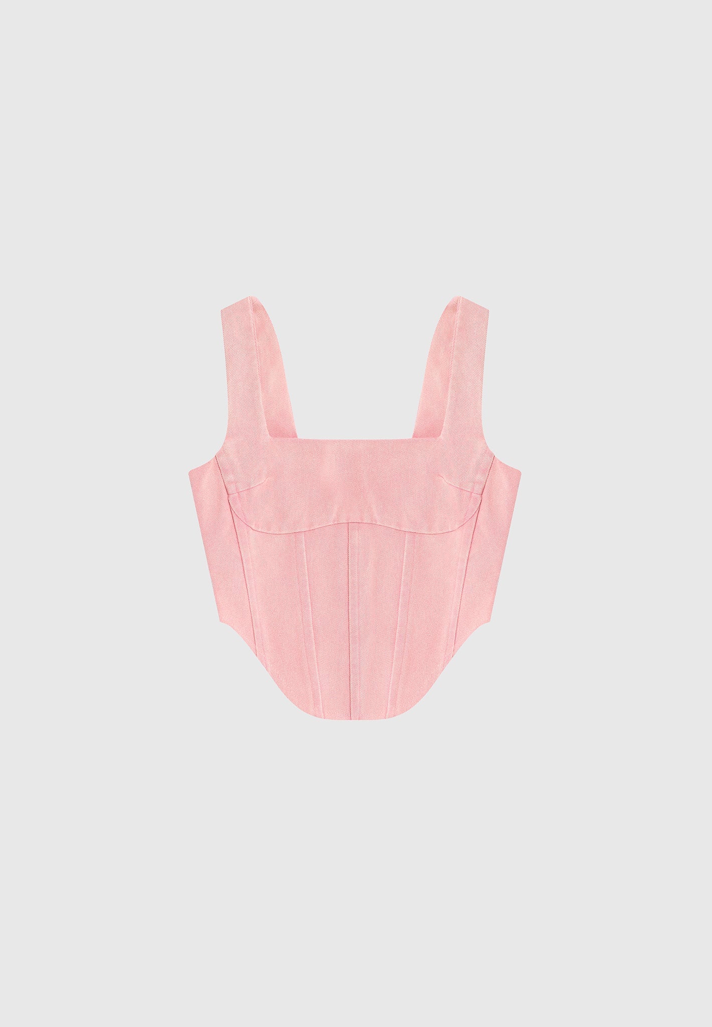 Denim Corset Top - Washed Pink