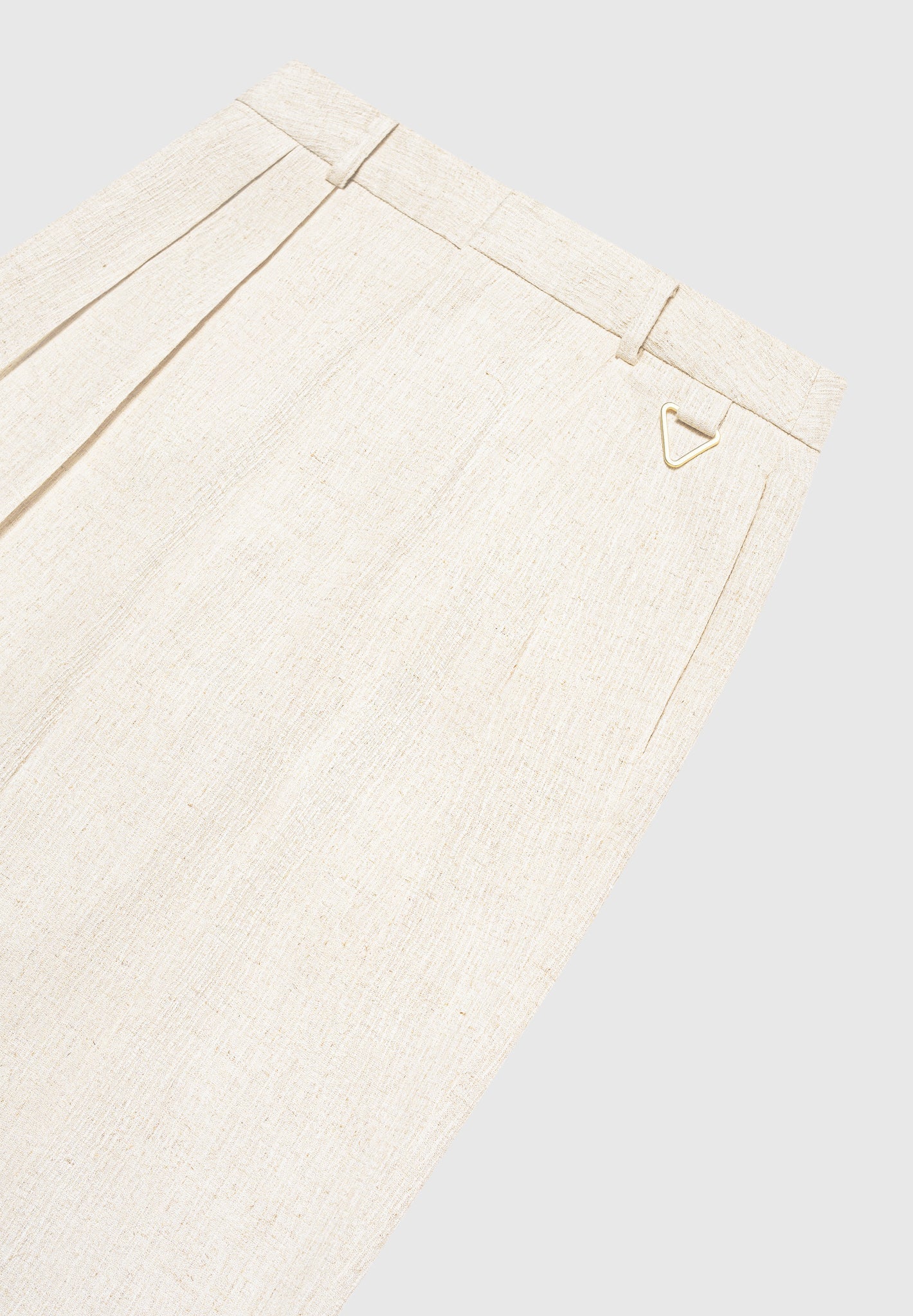 Linen Twin Pleat Trousers - Natural