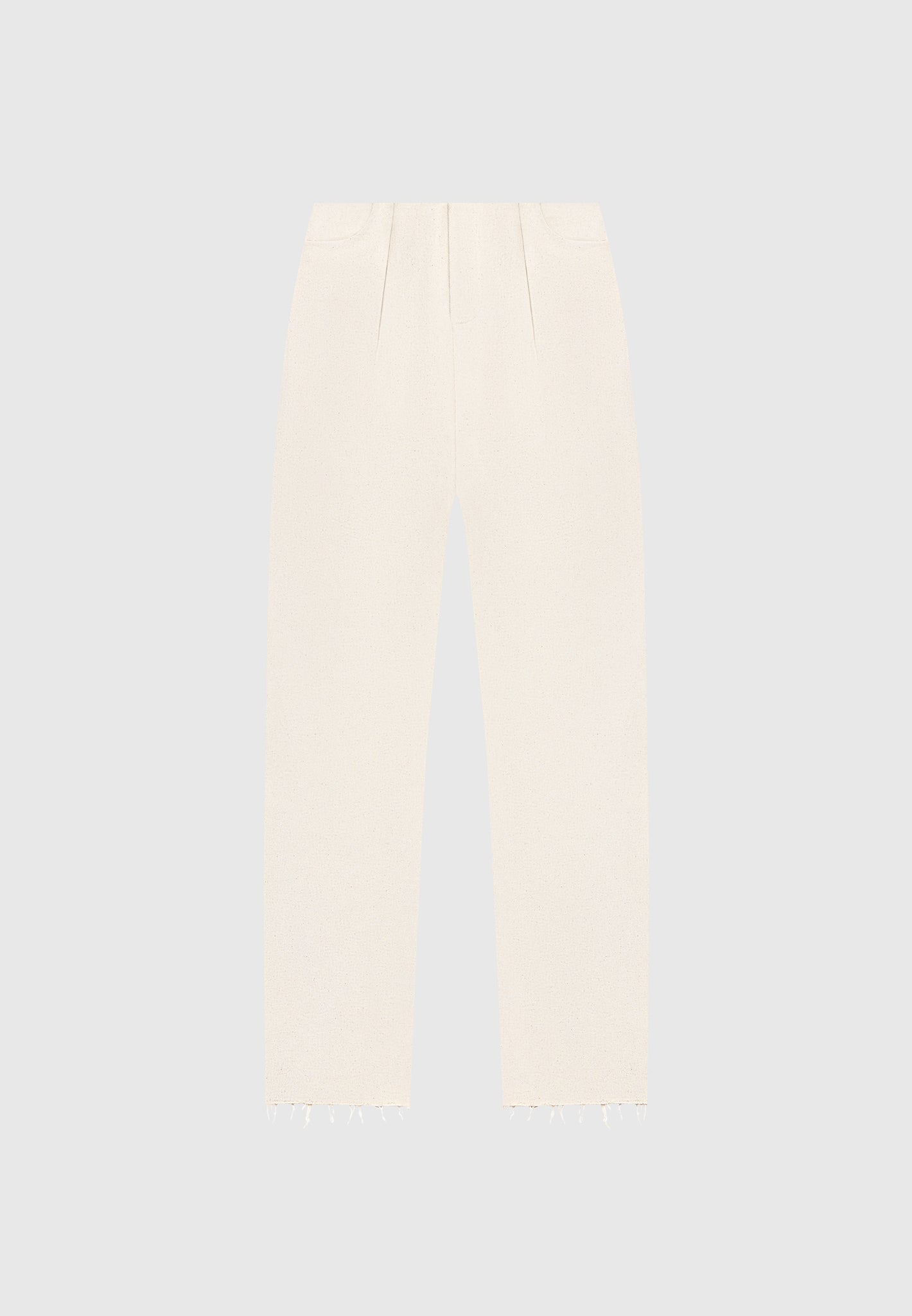 Pleated Boyfriend Jeans - Cream