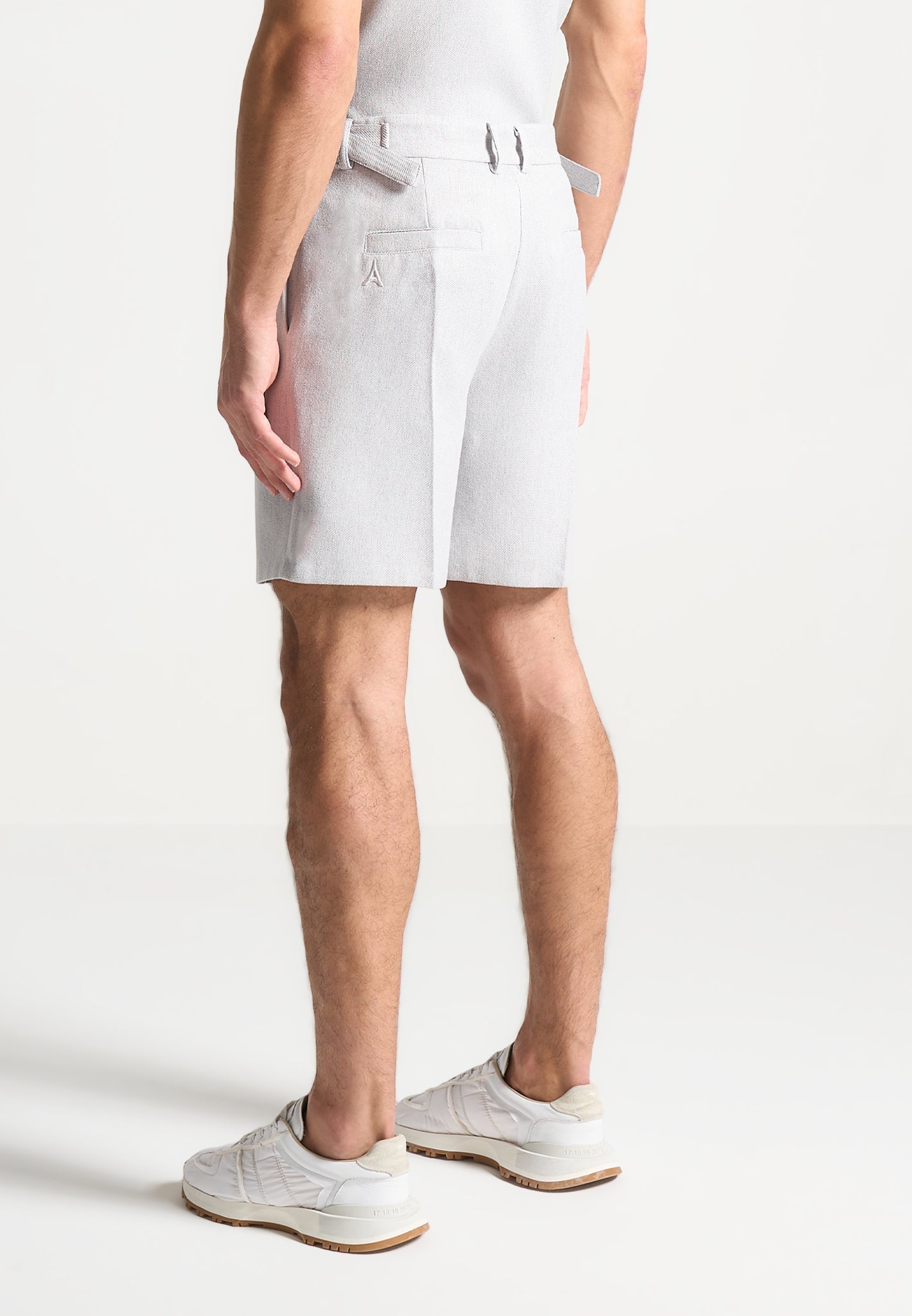 Textured Tailored Shorts - Grey